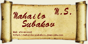 Mahailo Subakov vizit kartica